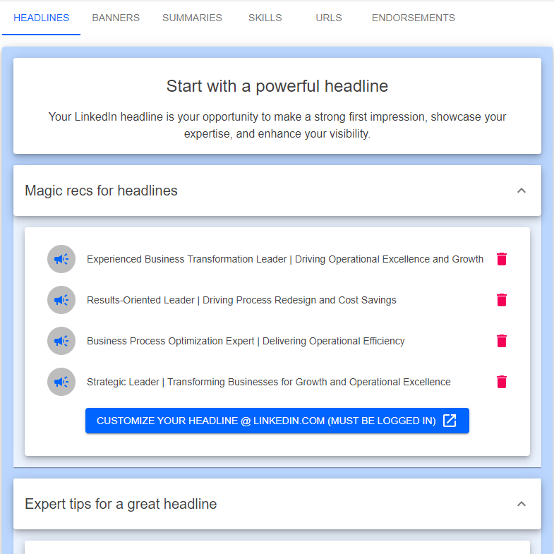 Freshen up that LinkedIn