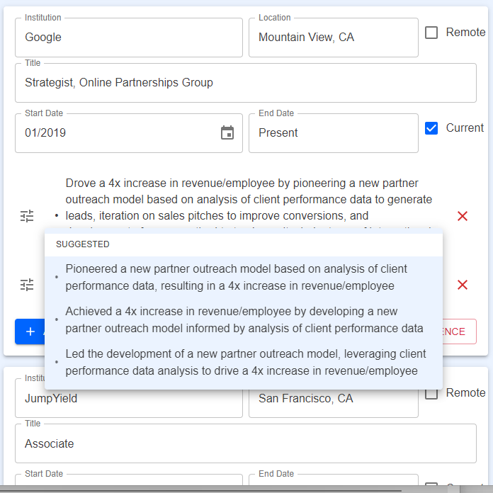 Autogenerate your best resume